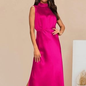 Fuchsia silk dress
